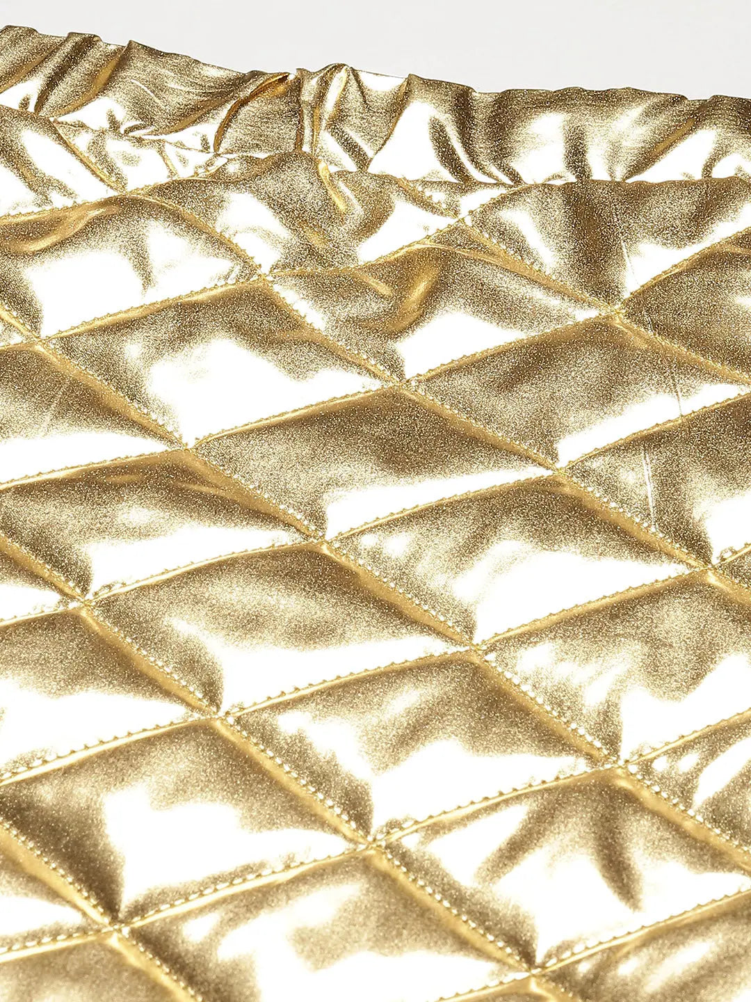 Gold Metallic Puffer Mini Skirt | Women's Western Wear