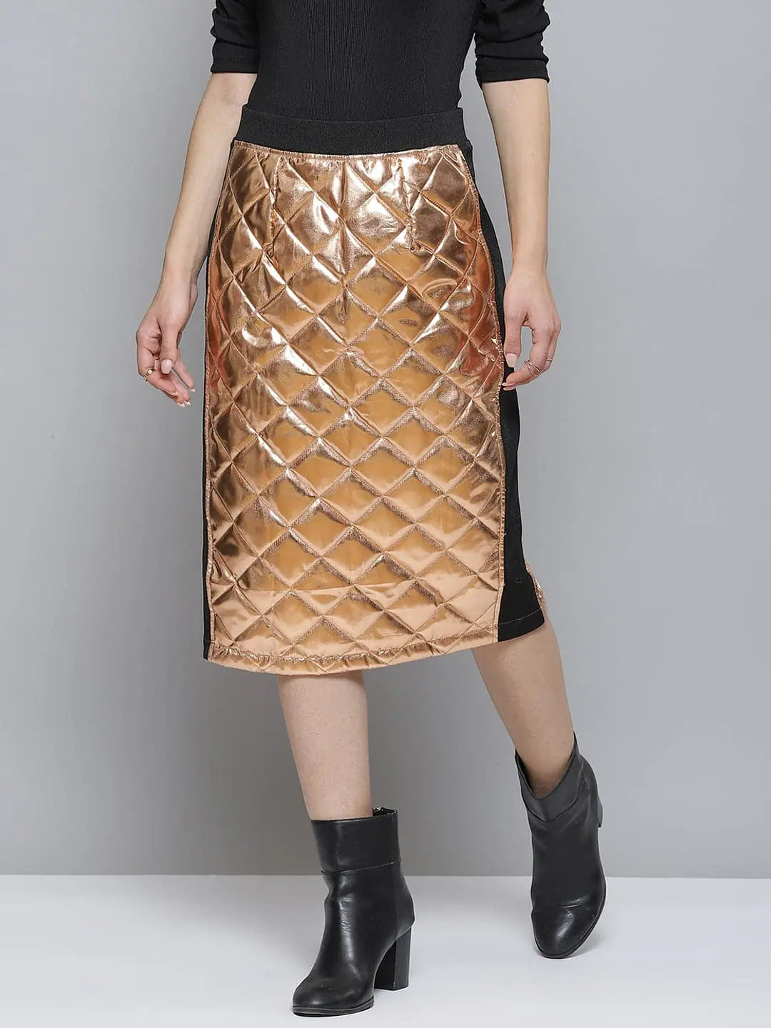 Copper Metallic Pencil Skirt - Women's Western Wear Online