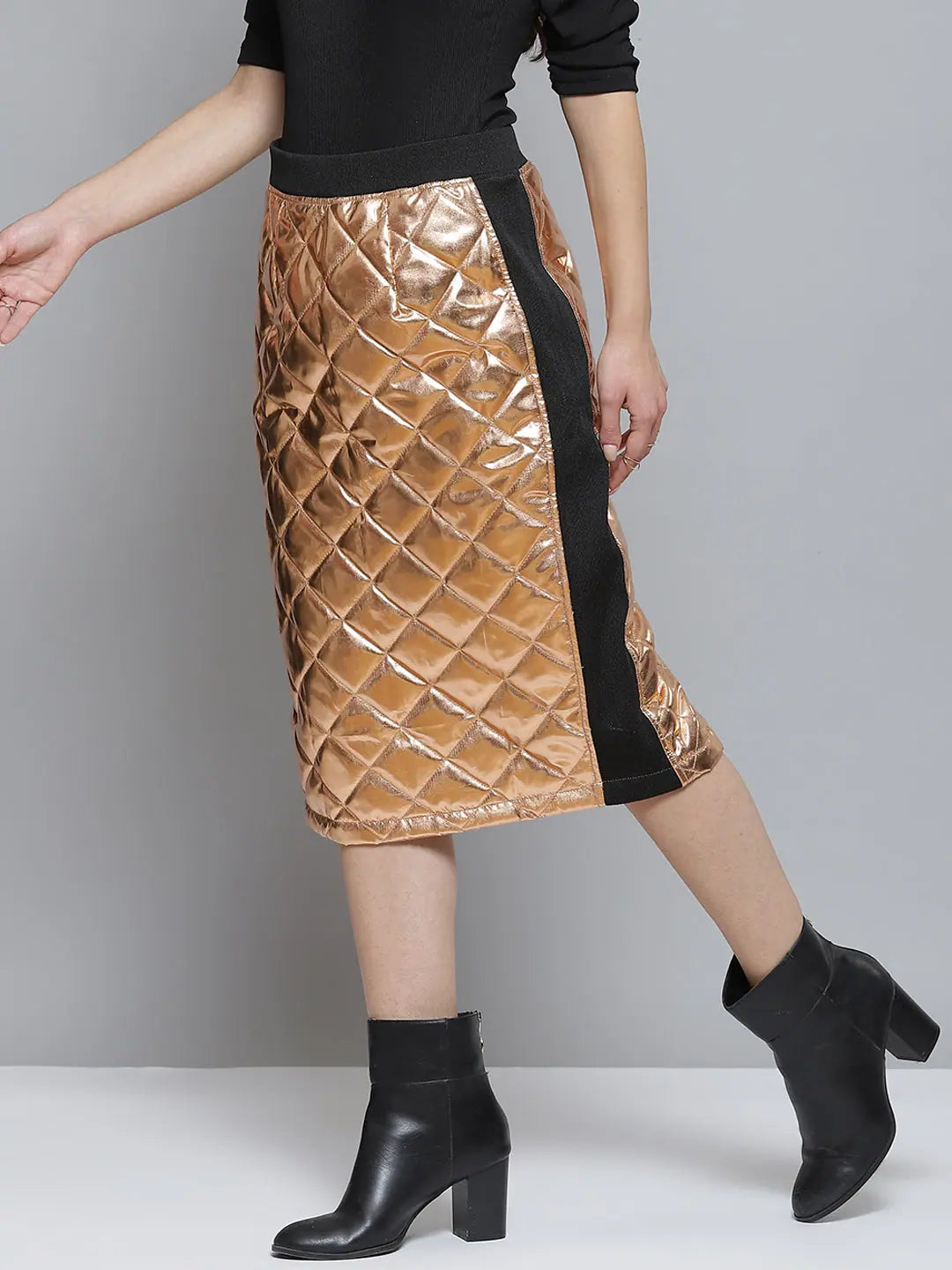 Copper Metallic Pencil Skirt - Women's Western Wear Online