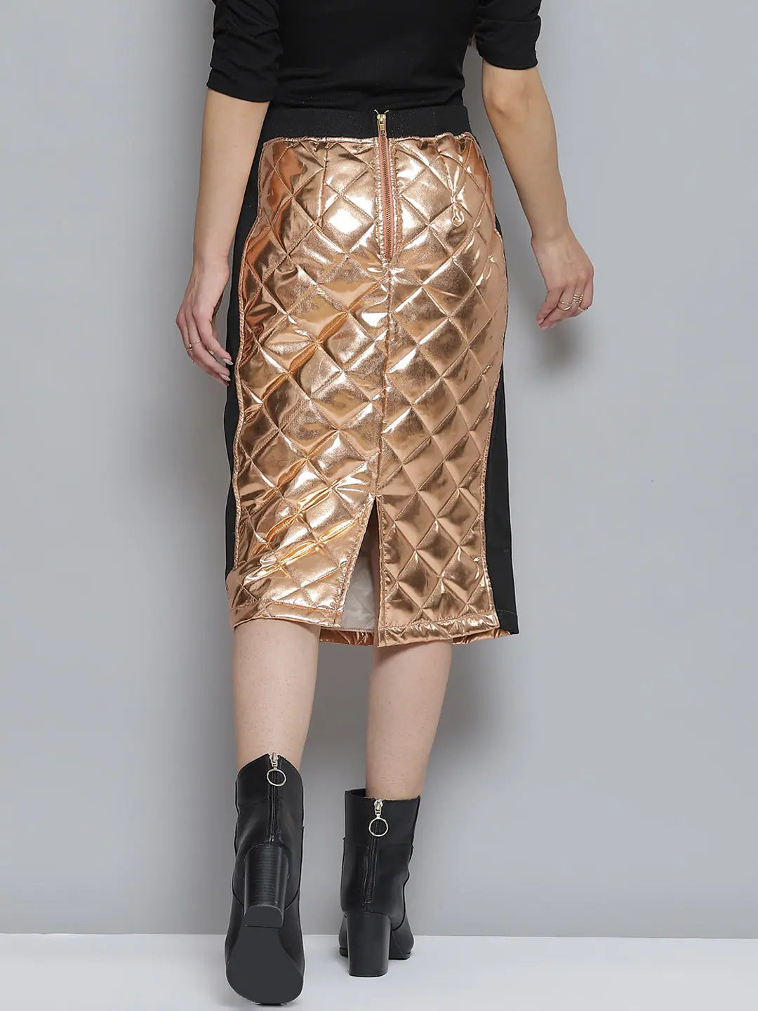 Copper Metallic Pencil Skirt - Women's Western Wear Online