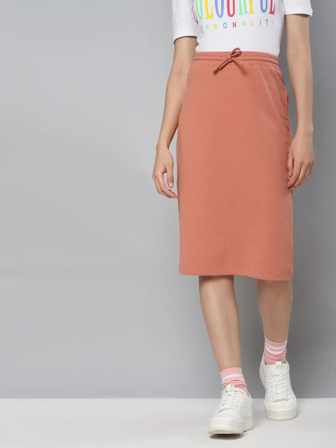 Coral Terry Pencil Skirt | Women's Casual Designer Style