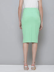 Mint Green Rib Pencil Skirt