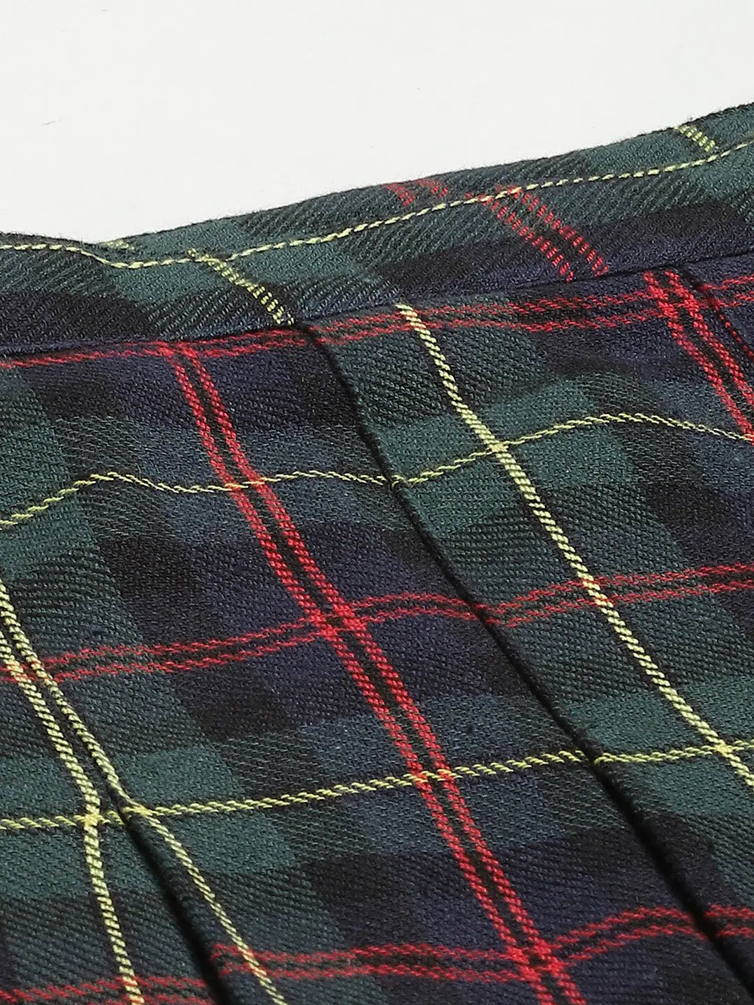 Green Plaid Check Mini Skirt | Women's Western Clothing