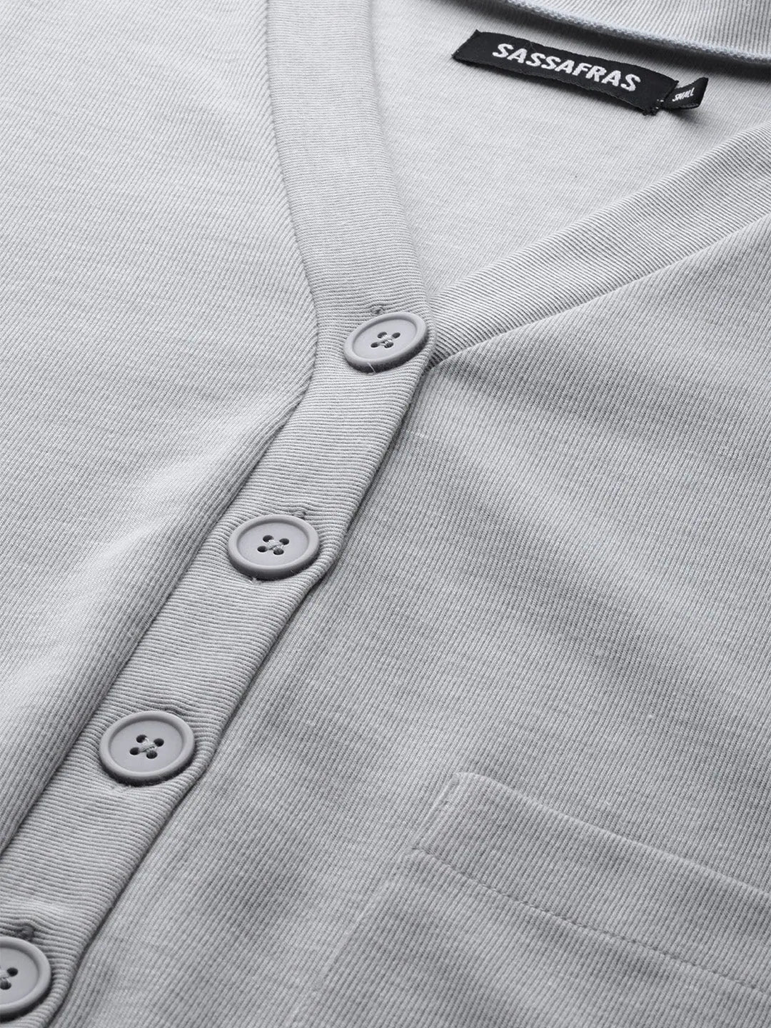 Grey Front Button Cardigan for Women | Cropped Cardigan