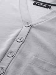 Grey Front Button Cardigan