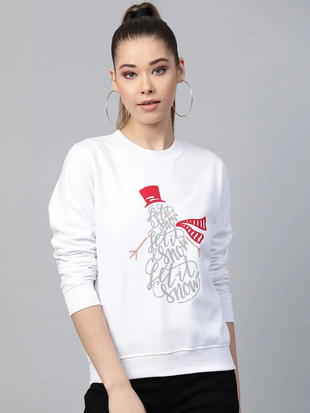 Let It Snow Sweatshirt - White Fleece Comfort Fit