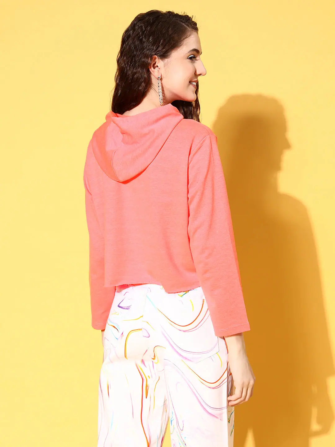 Neon Pink Crop Hoodie - Women's Western Clothing & Outfits