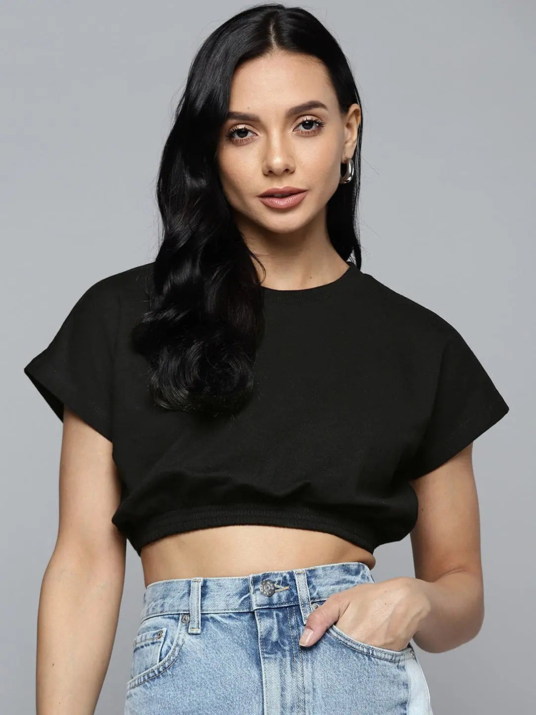 Black Terry Crop Vest | Women's Western Wear Outfit