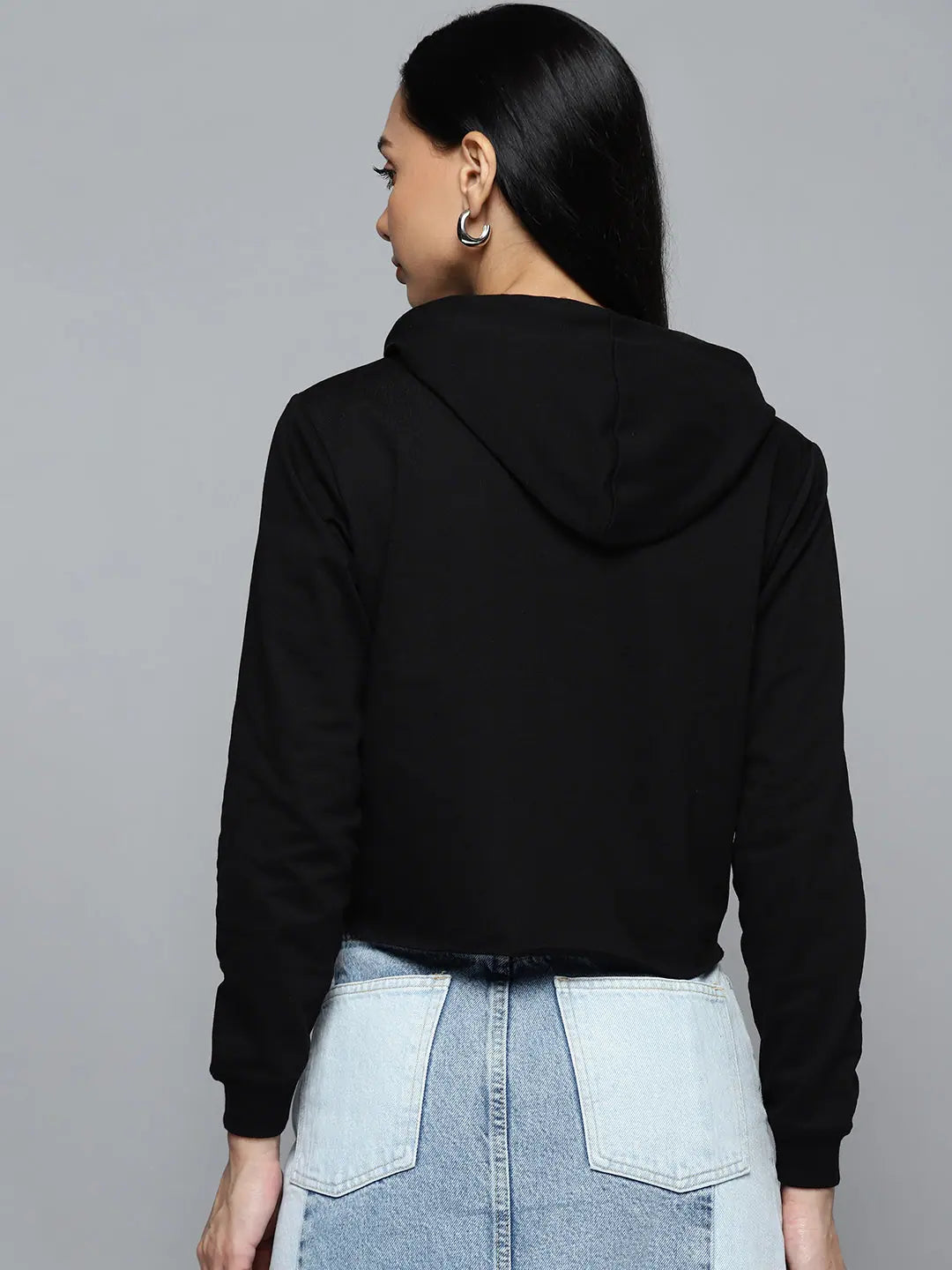 Shine Foil Print Crop Hoodie | Women's Western Wear