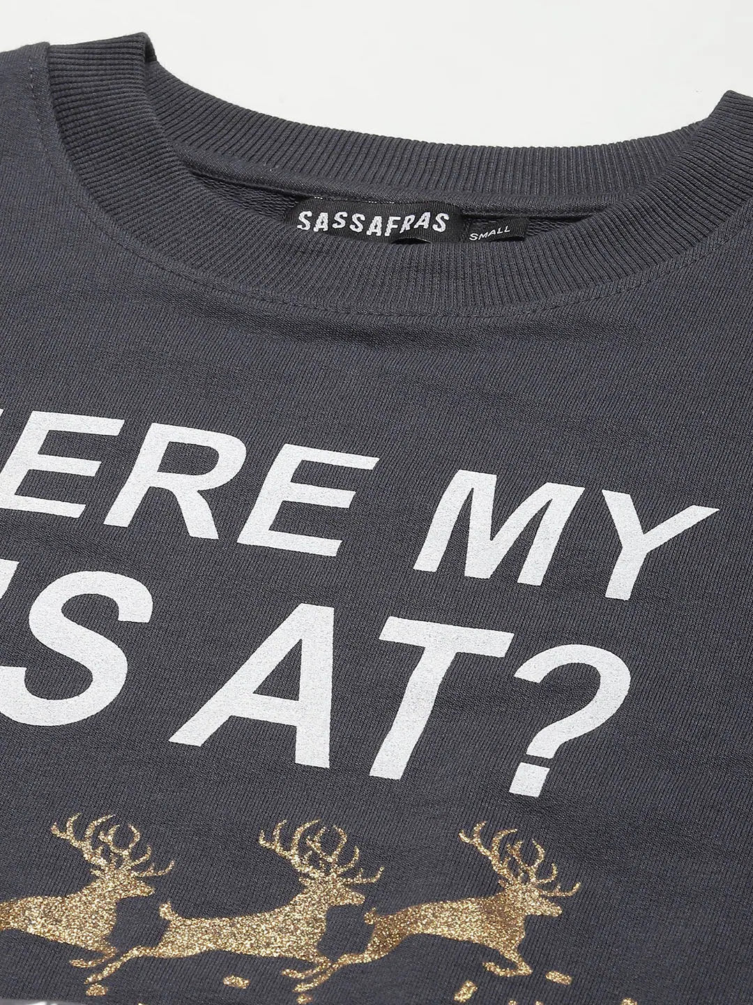 Grey Terry Sweatshirt - Shop Lehenga Choli Designs Online