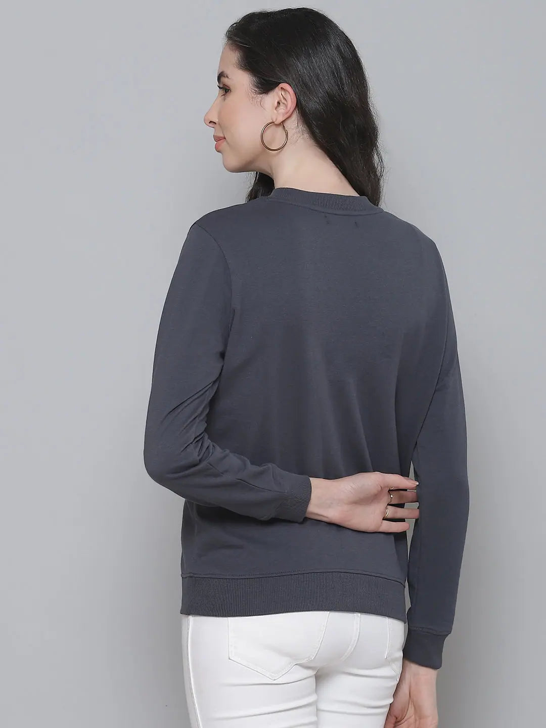 Grey Terry Sweatshirt - Shop Lehenga Choli Designs Online