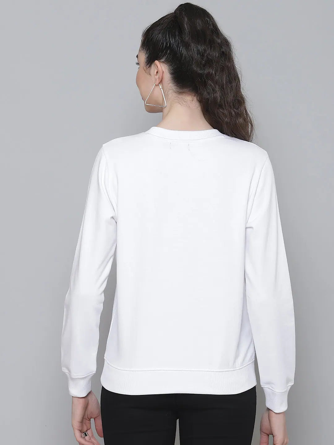 White Border Print Sweatshirt - Festive Lehenga Collection