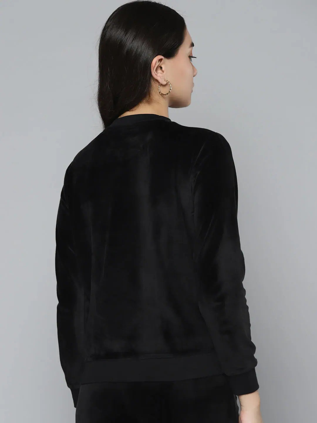 Black Velour Dragonfly Sweatshirt | Designer Lehenga Style