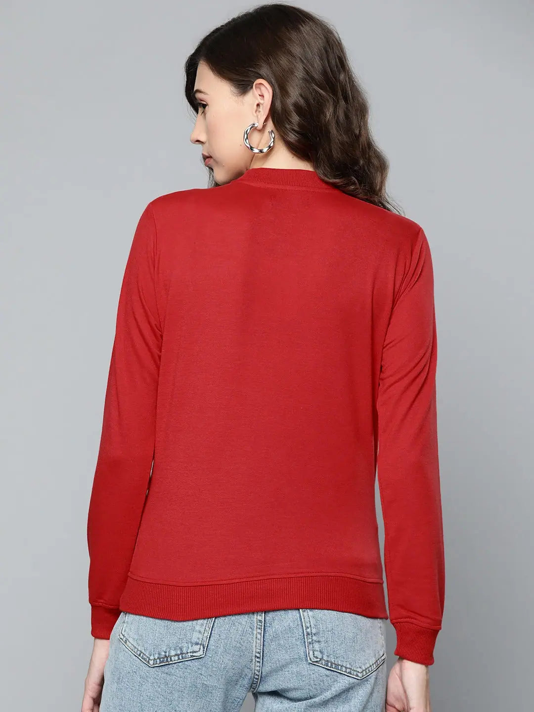 Red Terry BELIEVE Sweatshirt | Festive Lehenga Collection