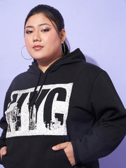 Women Black Fleece NYC Hoodie With Track Pants-SFSWSH7564_SFPANT50920