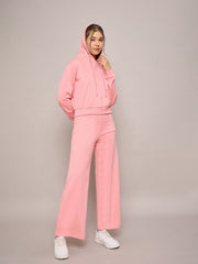Women Pink Terry Regular Hoodie With Terry Pants-SFSWSH7639_SFPANT50957