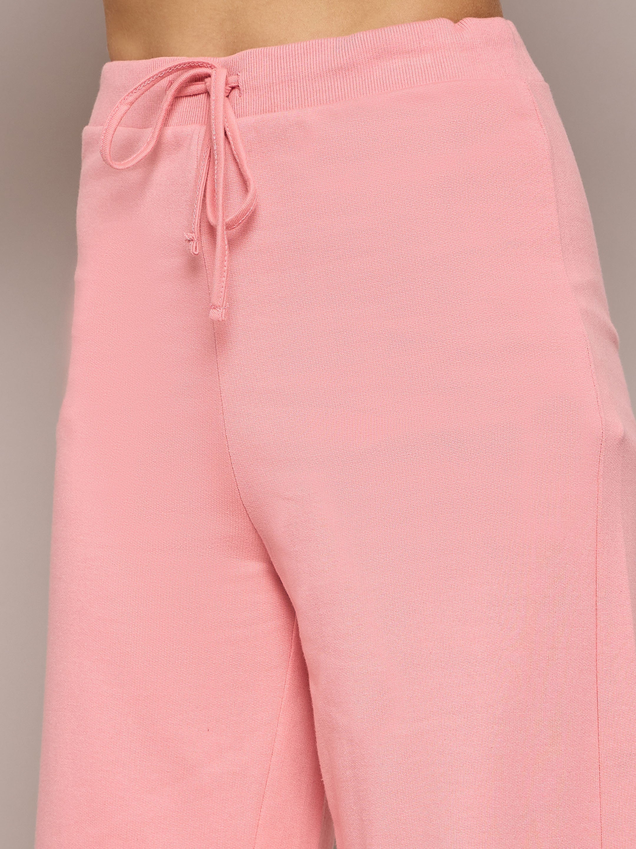 Women Pink Terry Regular Hoodie With Terry Pants-SFSWSH7639_SFPANT50957