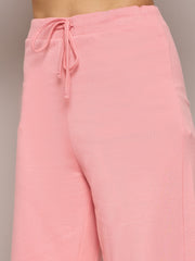 Women Pink Terry Regular Hoodie With Terry Pants-SFSWSH7639_SFPANT50957
