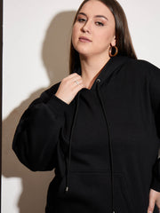 Women Black Fleece Hoodie-SFSWSH7656