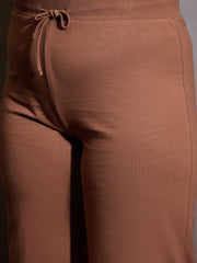 Women Brown Terry TOKYO Printed Sweatshirt with Track Pants-SFSWSH7668_SFPANT51015