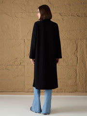 Women Black Turtle-Neck Front High Slit Sweater-SFSWSH7690