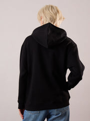 Women Black Fleece TEXAS Printed Regular Fit Hoodie-SFSWSH7694