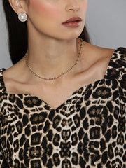 Black Cheetah Puff Sleeve Crop Top
