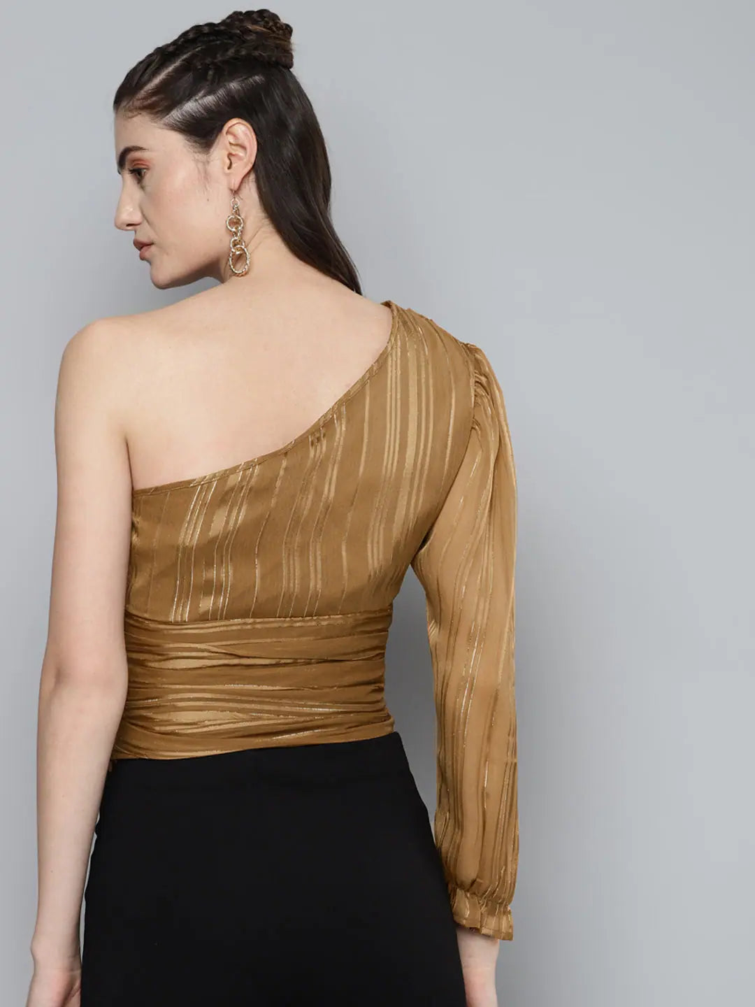 Copper One Shoulder Top - Stylish Women's Western Wear