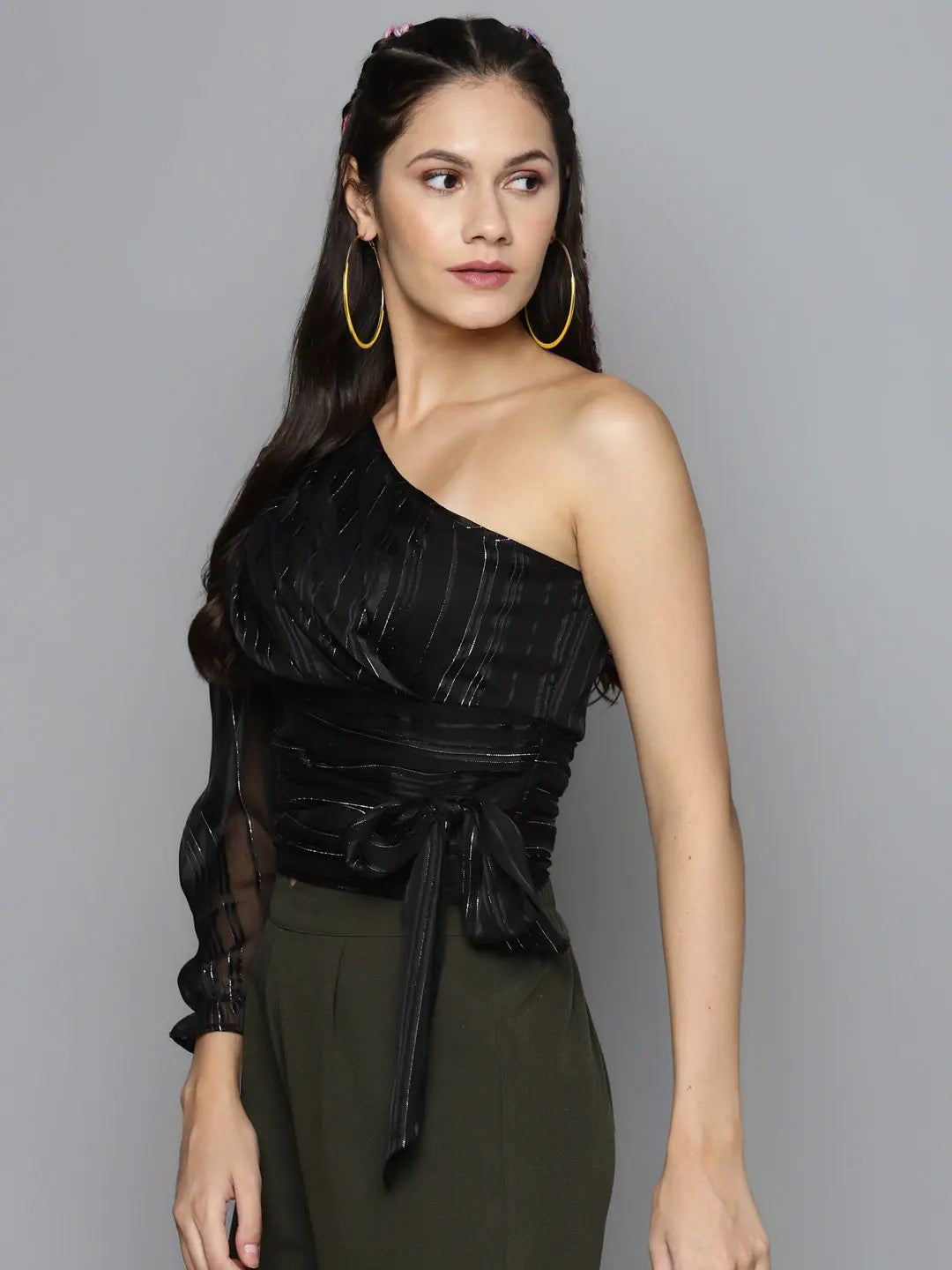 Chic Black One Shoulder Top | Women's Western Wear