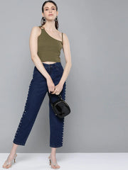 Olive One Shoulder Strappy Top