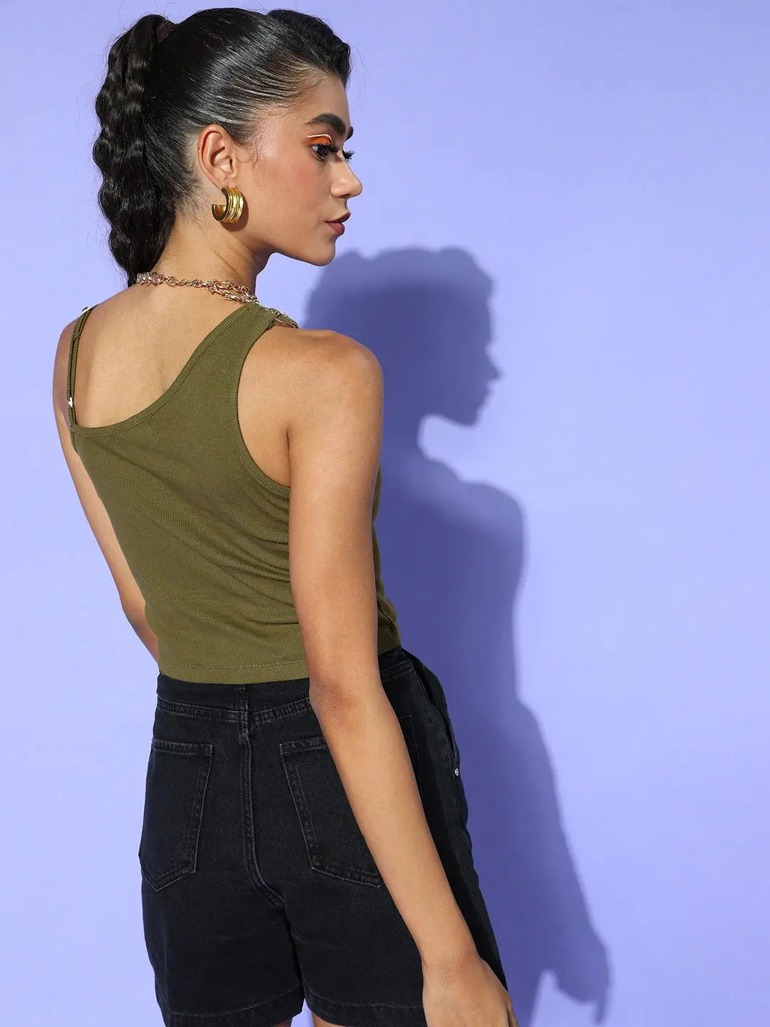 Olive One Shoulder Top | Western Outfits for Women