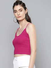 Fuchsia Strappy Crop Top