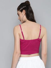 Fuchsia Strappy Crop Top
