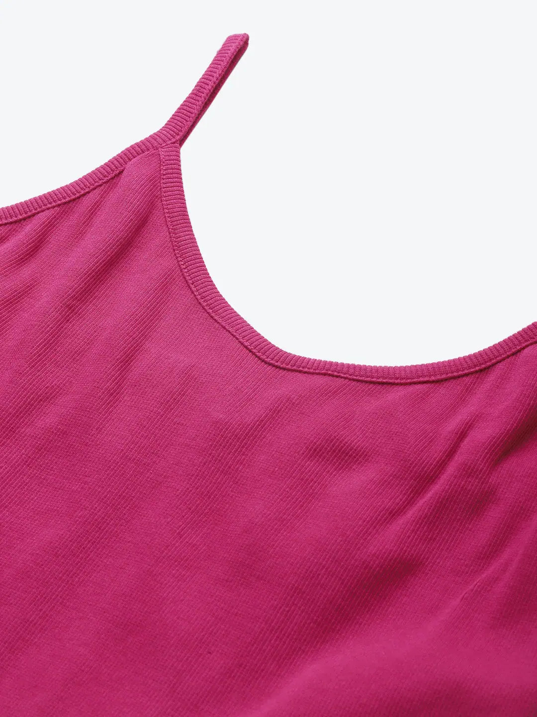 Fuchsia Strappy Crop Top - Adjustable Cotton Comfort Fit