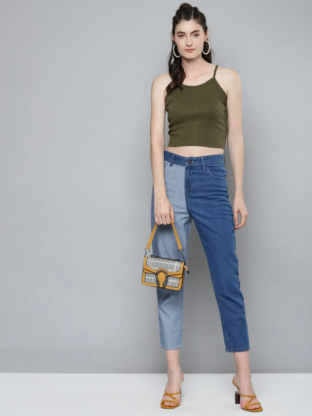 Olive Strappy Box Back Crop Top | Women's Fashion | Cotton