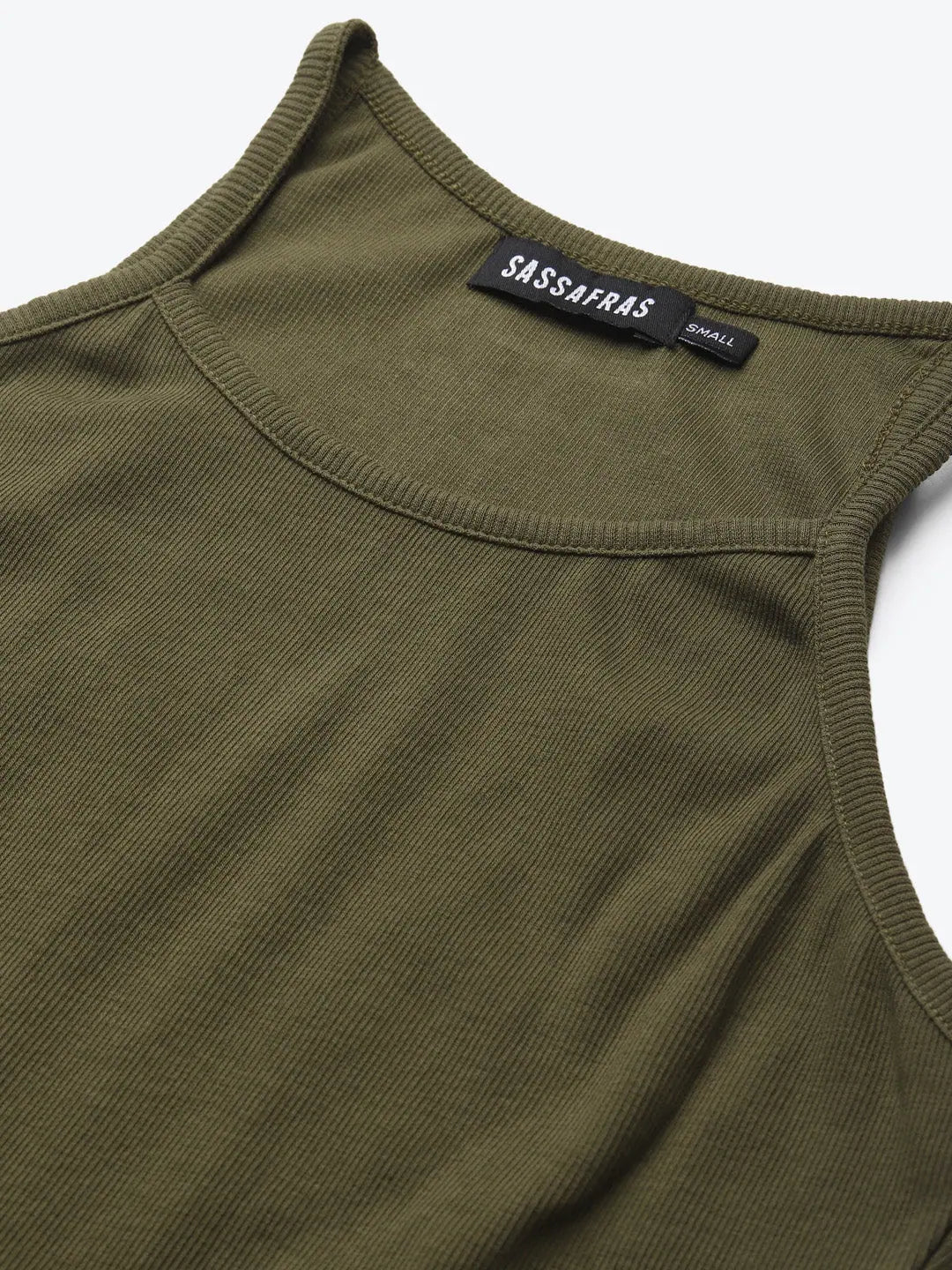 Olive Strappy Box Back Crop Top | Women's Fashion | Cotton