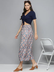 Navy Rouched Crop Top
