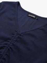 Navy Rouched Crop Top