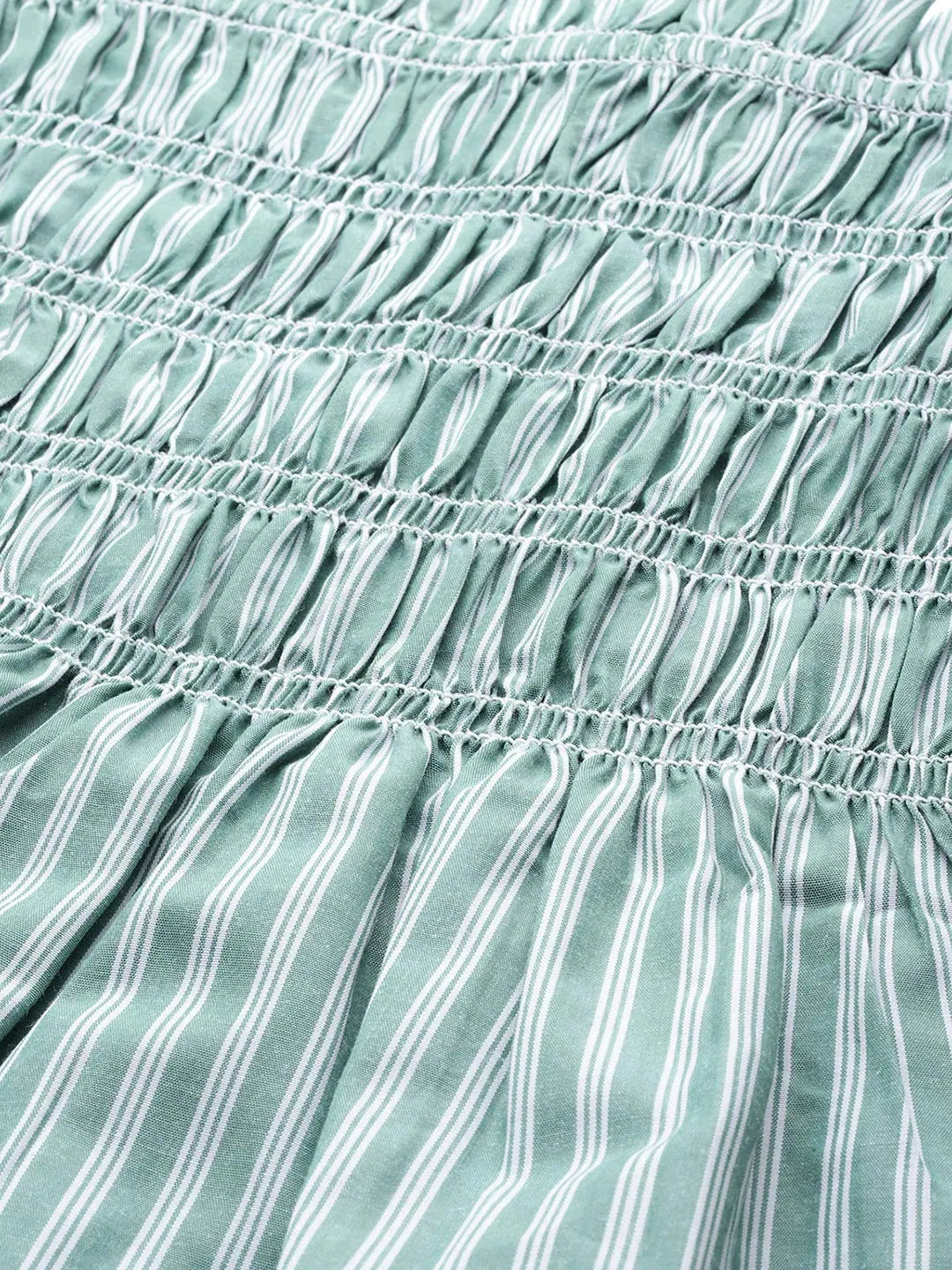 Green Stripes Tube Peplum Top - Women's Western Wear Outfits