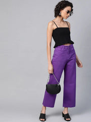 Black Denim Smocked Strappy Crop Top