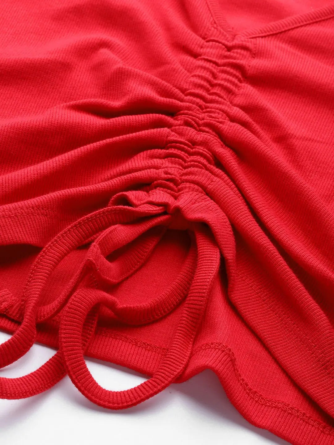 Red Rouched Crop Top | Women's Party Wear Lehenga Choli Style