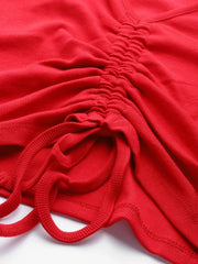 Red Rouched Crop Top