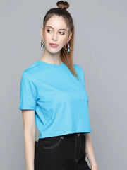 Blue Pocket Detail Boxy T-Shirt