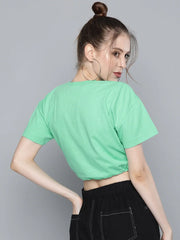 Green Drawstring Detail T-Shirt