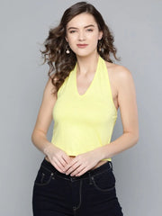 Yellow Halter Neck Top