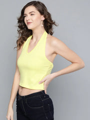Yellow Halter Neck Top