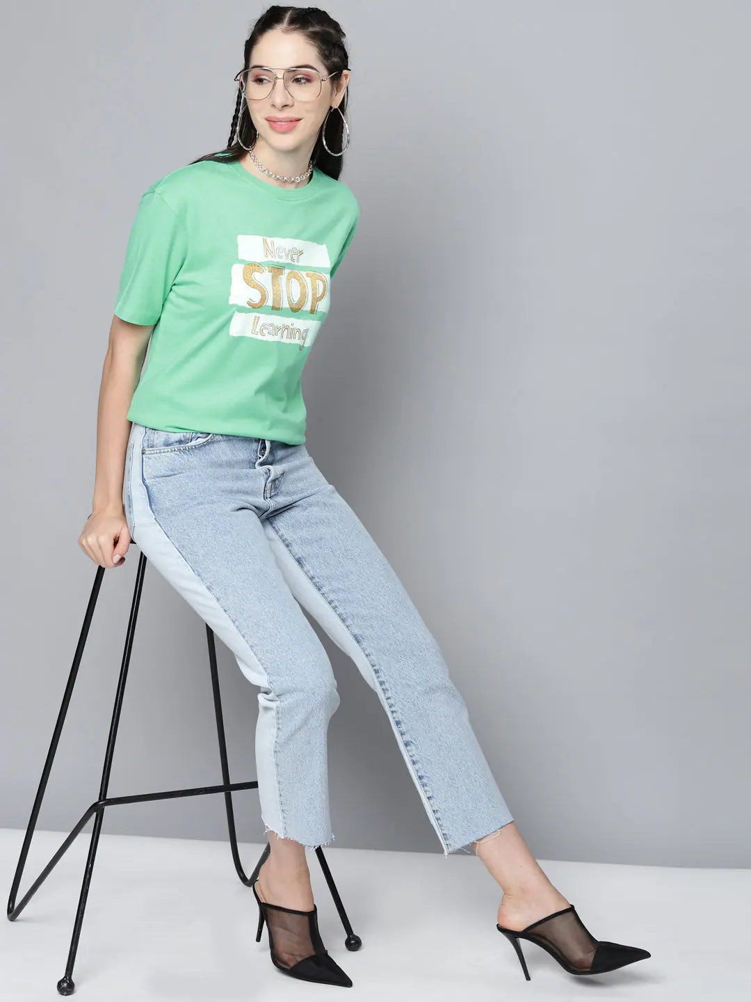 Green Never Stop Learning T-Shirt - Women's Cotton Tee