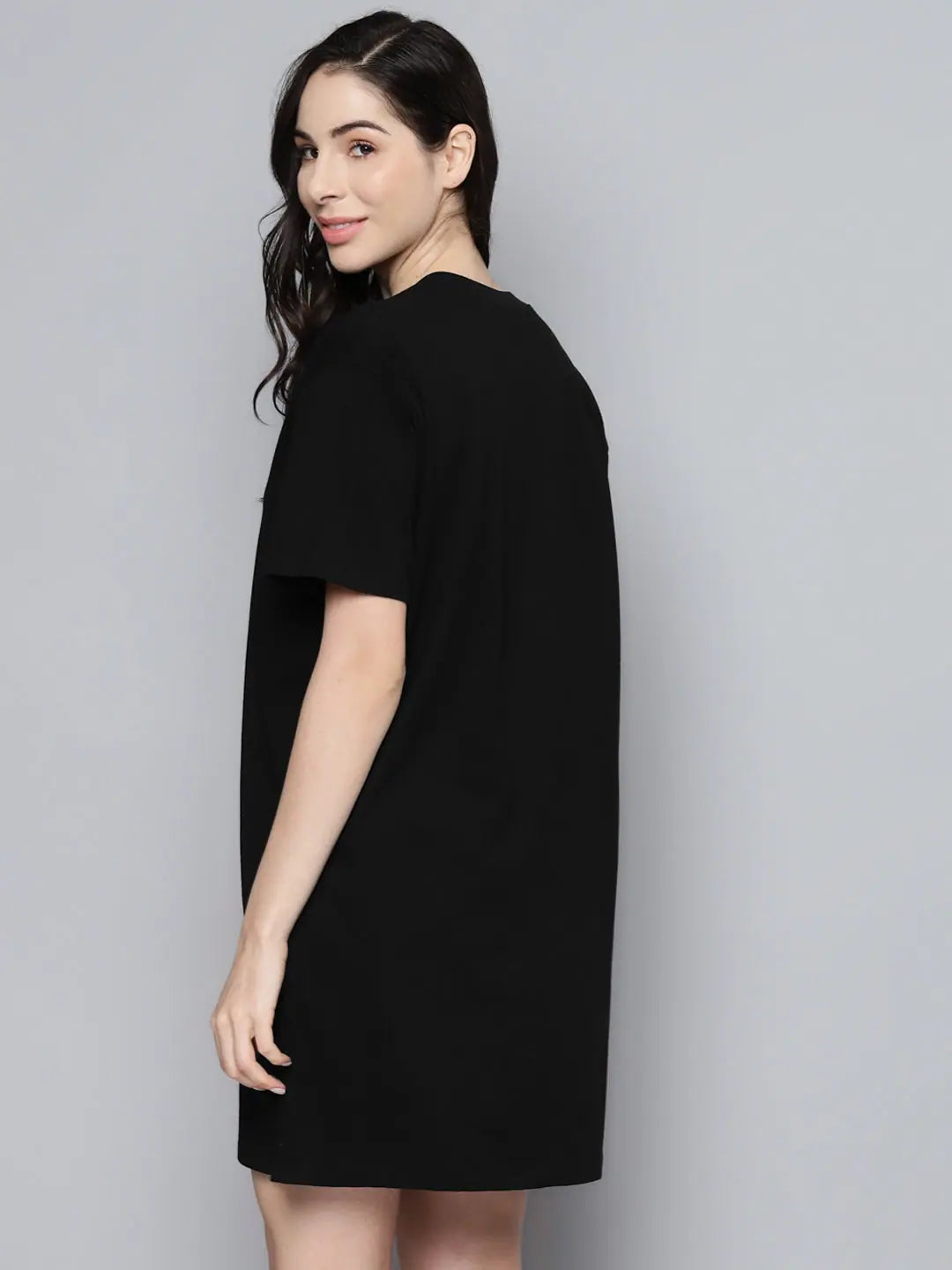 Black Eat-Sleep-Nap-Repeat Cotton Sleepshirt | Comfort Fit