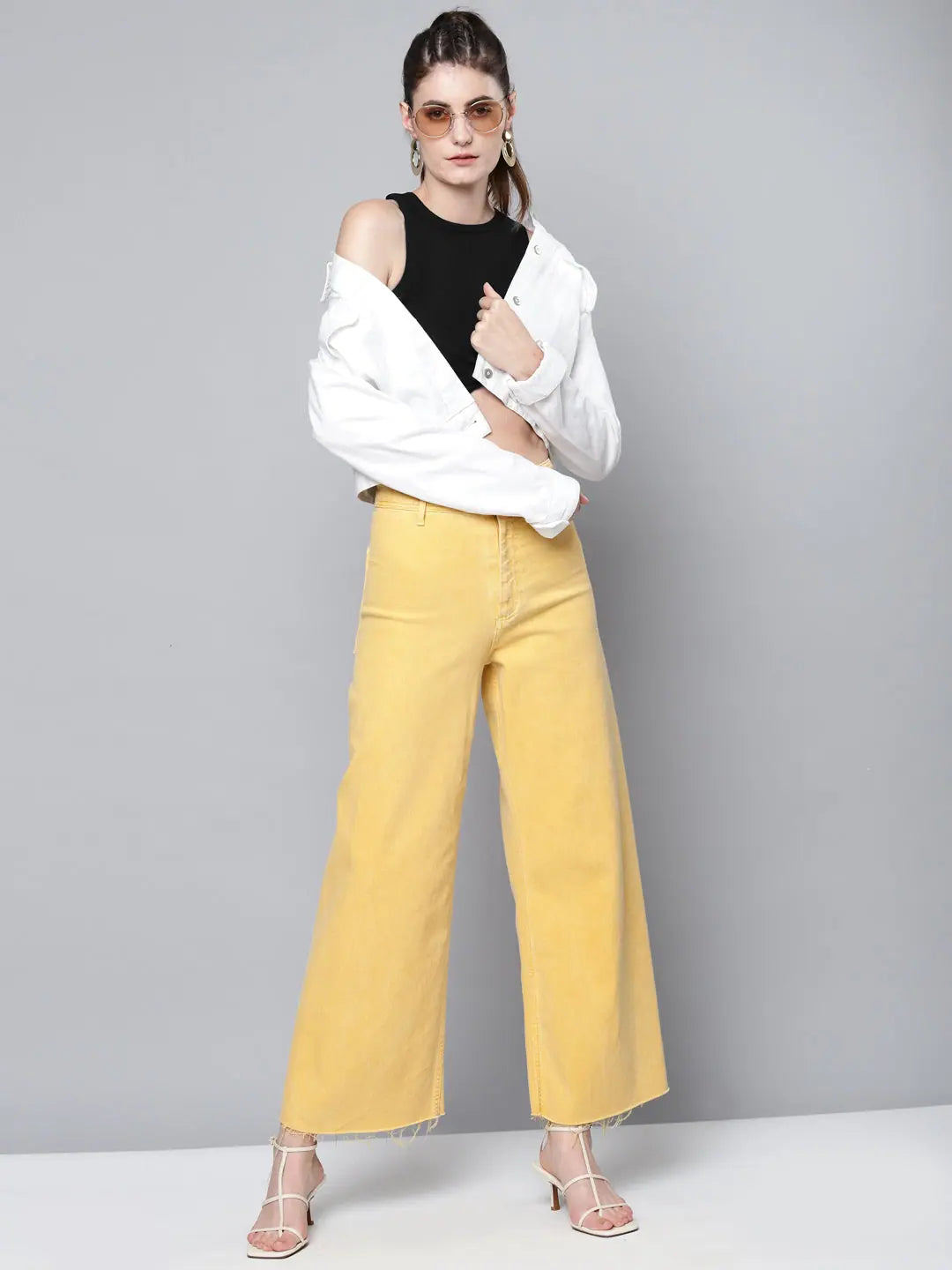 Black Front Knot Crop Top - Cotton Ribbed Tee