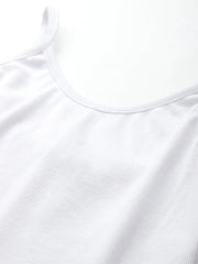 White Strappy Rib Crop Top